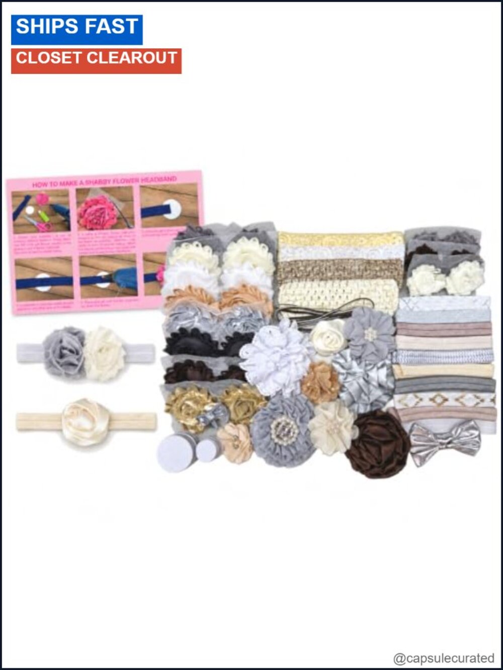 DIY Baby Headband Kit Over 30 Headbands Shower Craft Set